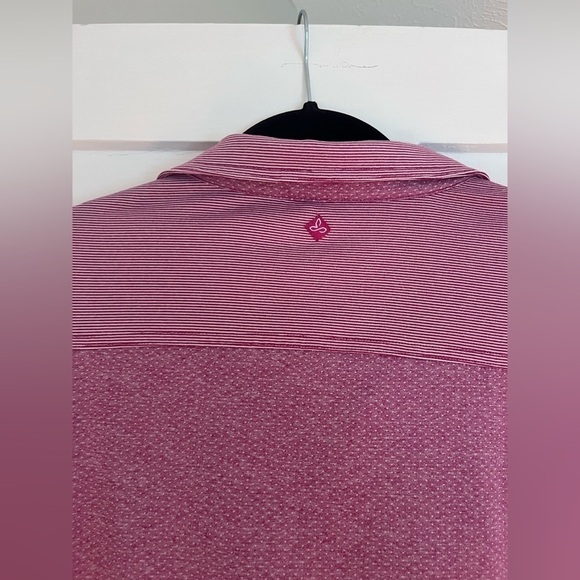 PrAna Collar Polo Shirt Dress Pink and white stripe Medium - Picture 3 of 6
